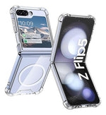 Funda Para Galaxy Z Flip 5 Magsafe Hybrid Clear Magnetic Protección Militar Transparente