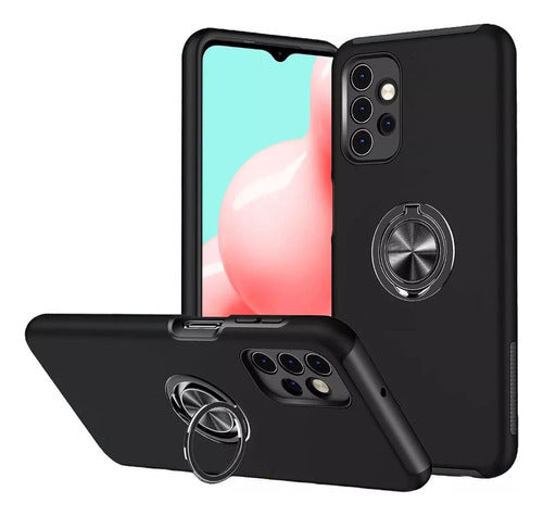 Funda Para Galaxy A23 Slim Protection Con Anillo Giratorio Negro
