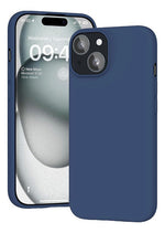Funda Para iPhone 14 Silicon Interior Afelpado Antigolpes Suave Azul