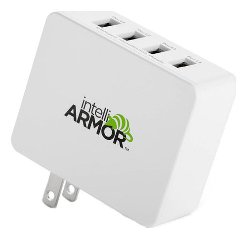 Cargador 20w De Pared 4 Puertos Ultra Rápido Intelliarmor  Blanco