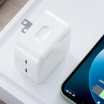 Cargador 35w Doble Usb C Carga Rápida Para iPhone, Android  Blanco