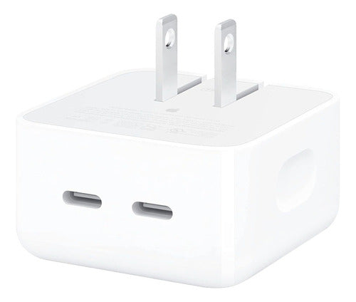 Cargador 35w Doble Usb C Carga Rápida Para iPhone, Android  Blanco