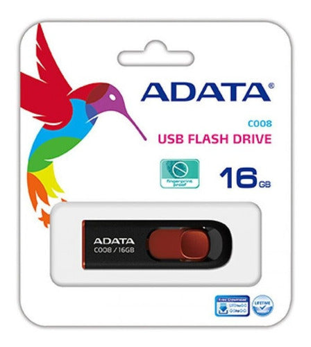 Memoria Usb Adata C008 16gb 2.0 Rojo