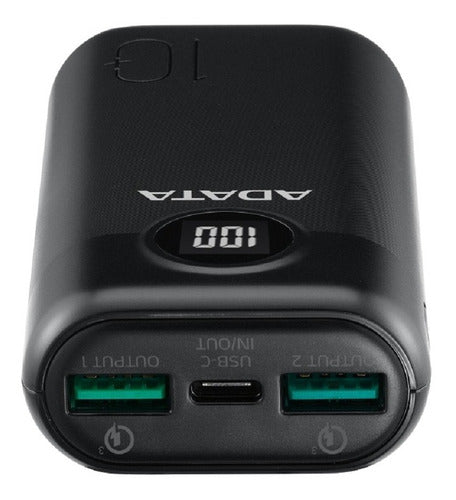 Power Bank Adata 10000mah Carga Rápida P10000qcd Usb Tipo C  Negro