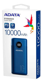 Adata Power Bank Pt100 Bateria Portatil Celulares 10000ma /k  Azul