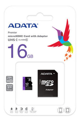 Tarjeta De Memoria Adata Micro Sd 16gb Ausdh16guicl10-ra1