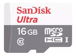 Memoria Micro Sd 16gb Sandisk + Adaptador Sd Clase 10 80mb/s