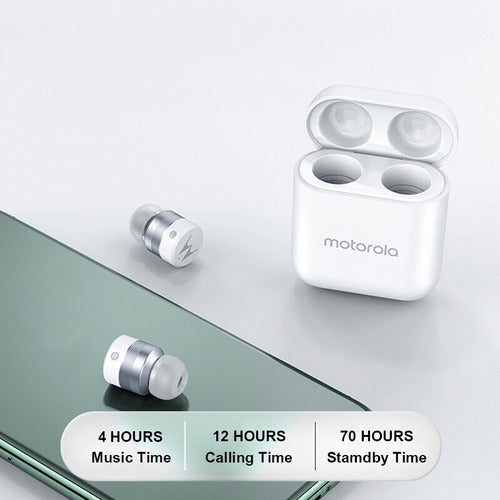 Auriculares In-ear Inalámbricos Motorola  Vervebuds 110 Sh039 Blanco