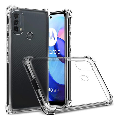 Funda Para Moto E20 Hard Shell Esquinas Reforzadas Uso Rudo Transparente