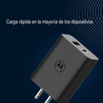 Cargador Motorola 50w Cubo + Cable Puerto Dual Usb- A+ Usb C