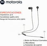Audífonos Motorola Earbuds 105 Negro