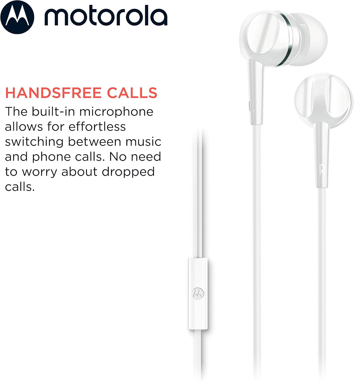 Audífonos Motorola Earbuds 105 Blanco