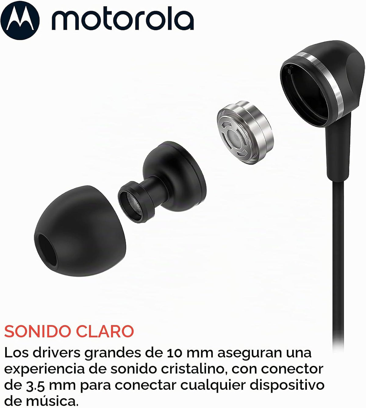 Audífonos Motorola Earbuds 105 Negro
