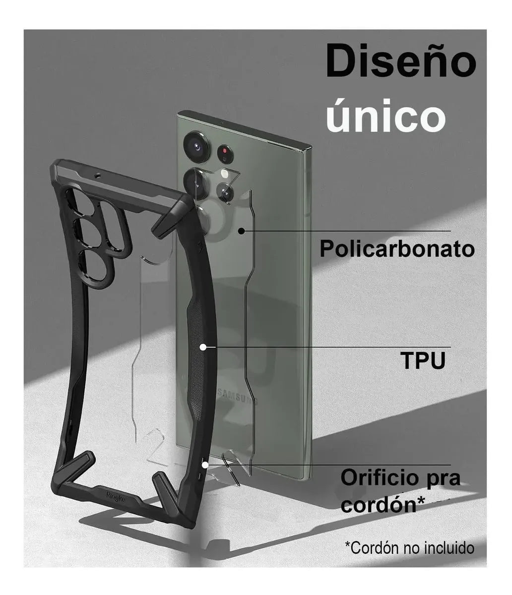 Funda Para Galaxy S23 Ultra Fusion X Antideslizante Rígido Borde Antichoque Negro