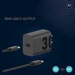Cargador Motorola 30w Con Cable USB-C
