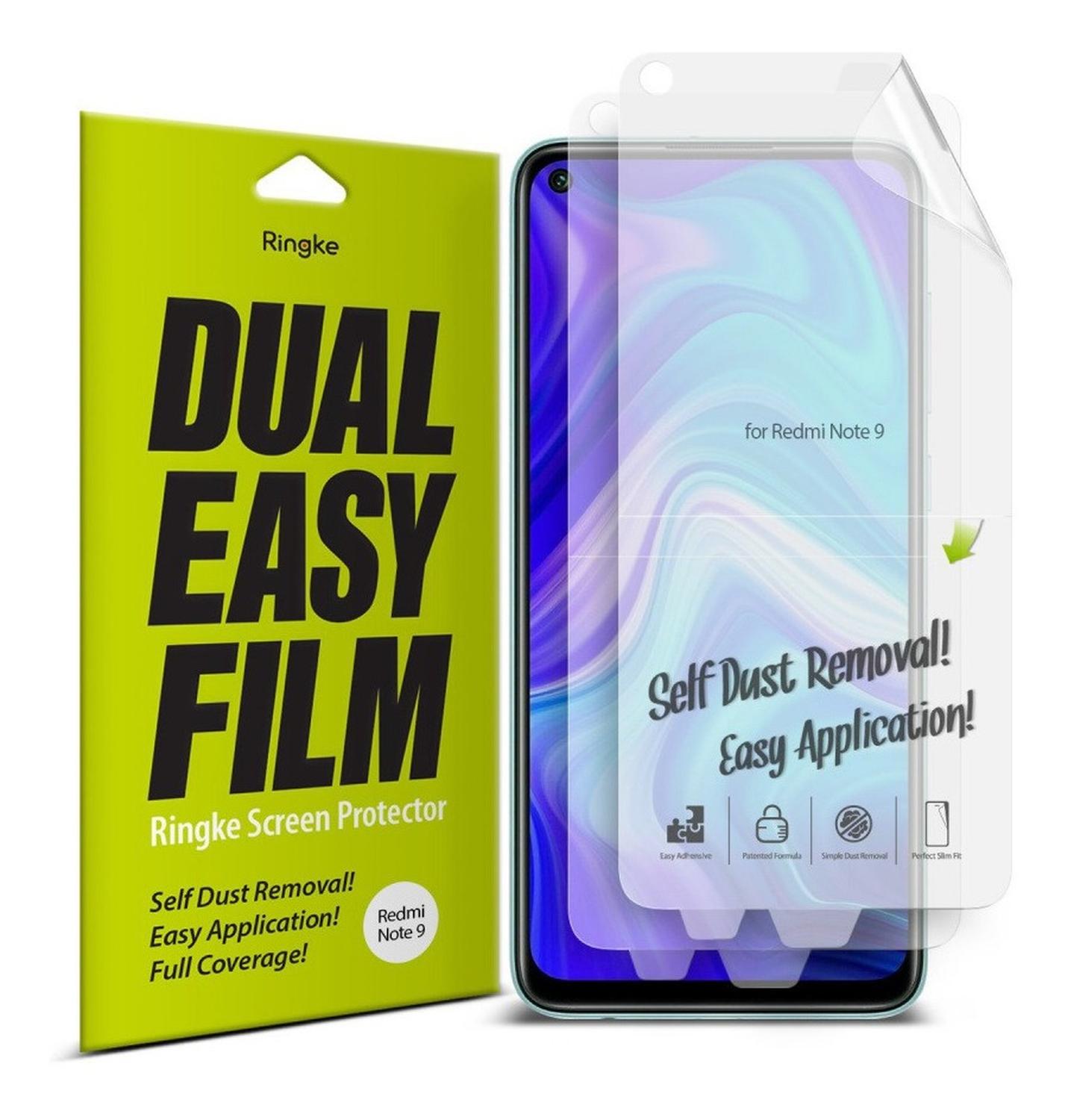 Mica Redmi Note 9 Dual Easy Film Ringke 2 Packs Plástica