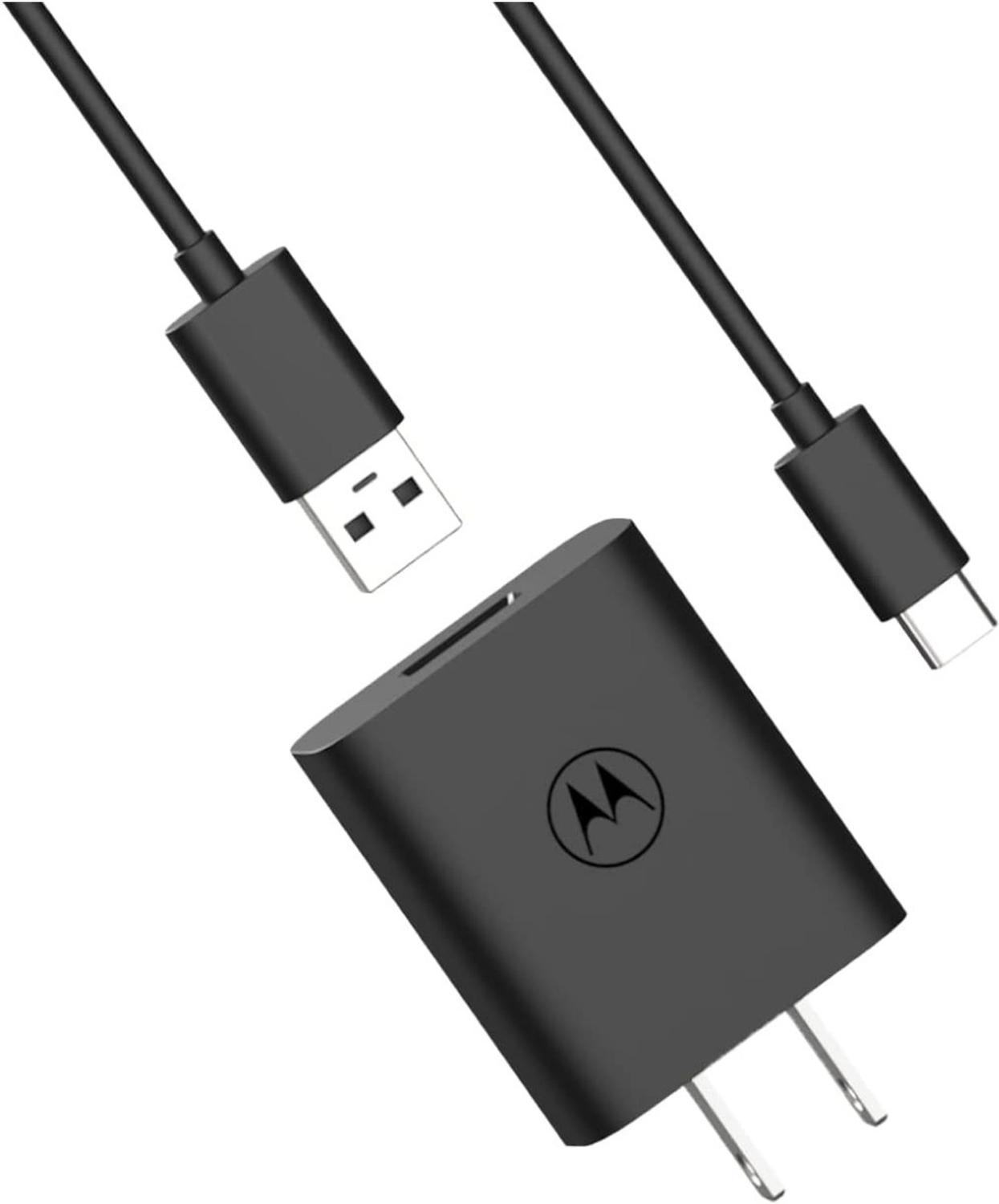 Cargador Motorola Turbo Power 20W Carga Rápida Cable Tipo C Incluido
