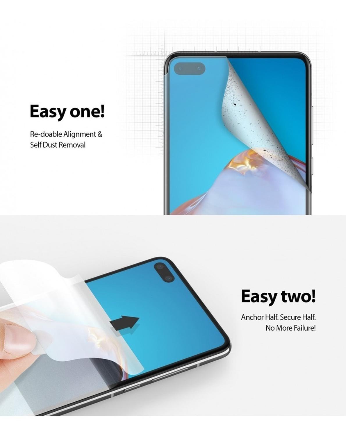 Mica Para P40 Huawei Plástica Dual Easy Wing 2pzs